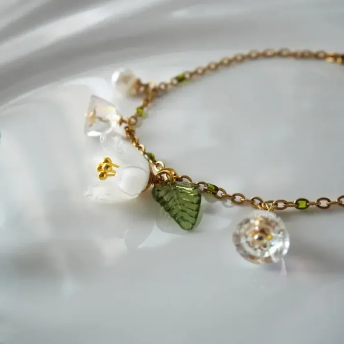 Handmade Resin Lily of the Valley Bracelet - Image 2