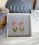 Handmade Resin Tulip Drop Earrings - Image 6