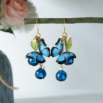 Handmade Resin Butterfly Earrings: Blueberry Charm, Nature Jewelry