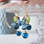 Handmade Resin Butterfly Earrings: Blueberry Charm, Nature Jewelry - Image 4