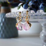 Handmade Resin Peach Earrings: Sterling Silver Hooks, Fruit Jewelry
