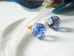Handmade Resin Forget-Me-Not Ball Earrings - Image 6