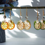 Handmade Resin Lime Slice Earrings: Sterling Silver Hooks - Image 8