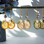 Handmade Resin Kumquat Slice Earrings: Sterling Silver Hooks - Image 8