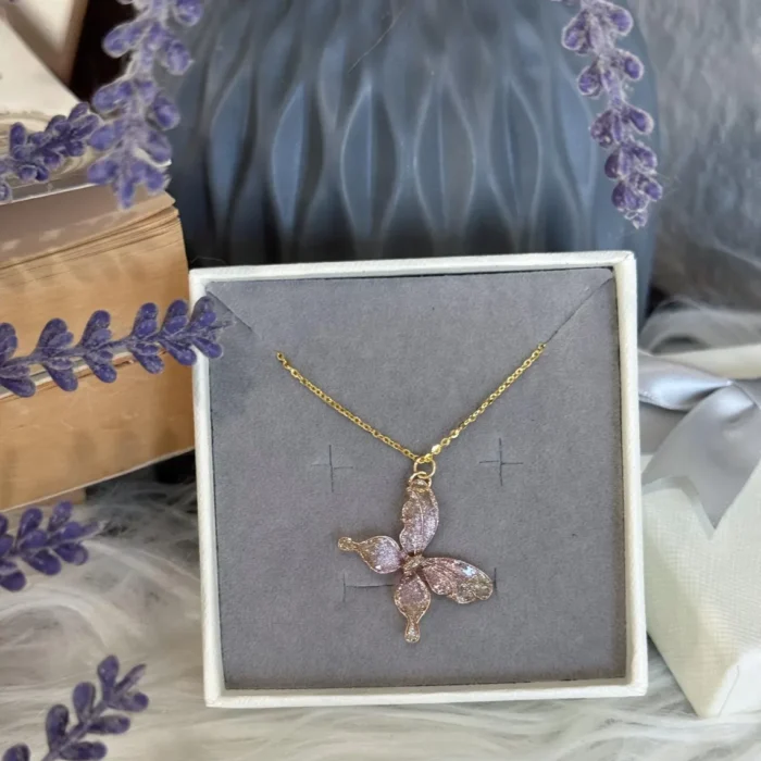 Handmade Resin Butterfly Necklace - Image 8