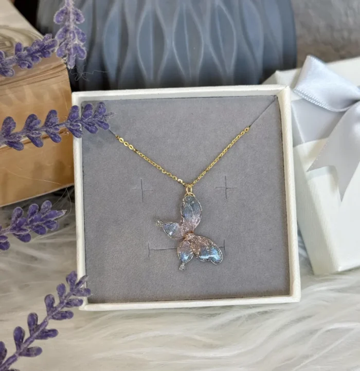 Handmade Resin Butterfly Necklace - Image 7