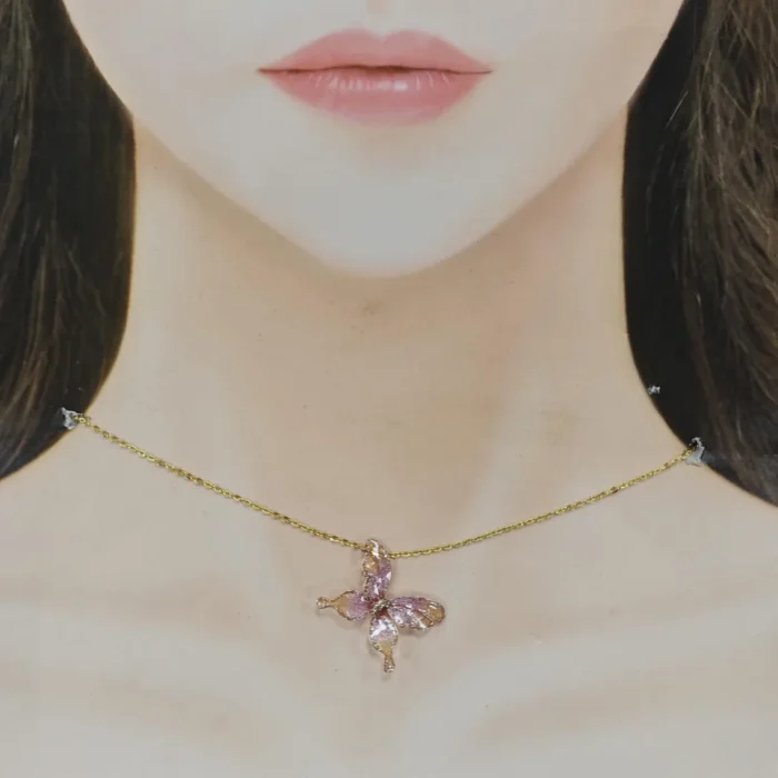 Handmade Resin Butterfly Necklace - Image 2