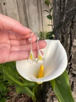 Handmade Resin Calla Lily Drop Earring - Image 2