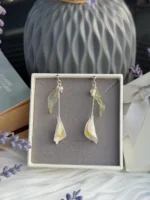 Handmade Resin Calla Lily Drop Earring - Image 8