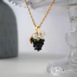 Handmade Resin Blackberry Necklace: Floral Jewelry Gift