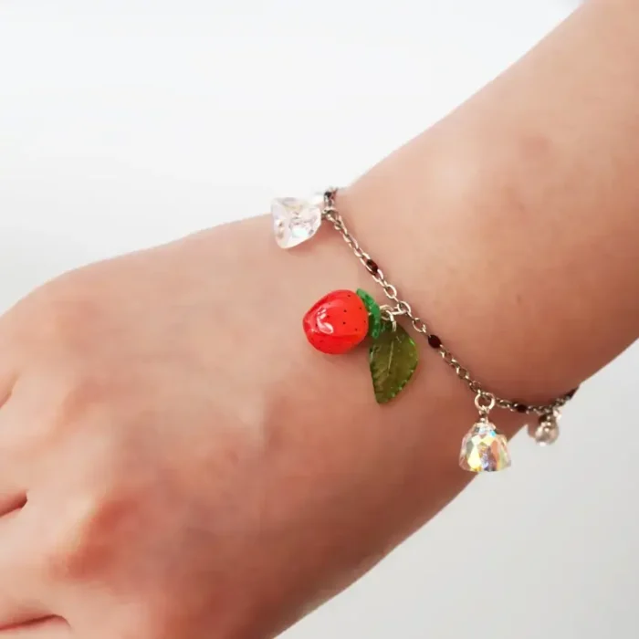 Handmade Resin Strawberry Bracelet - Image 7