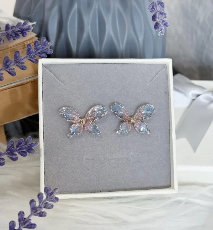 Handmade Resin Butterfly Stud Earrings - Image 6