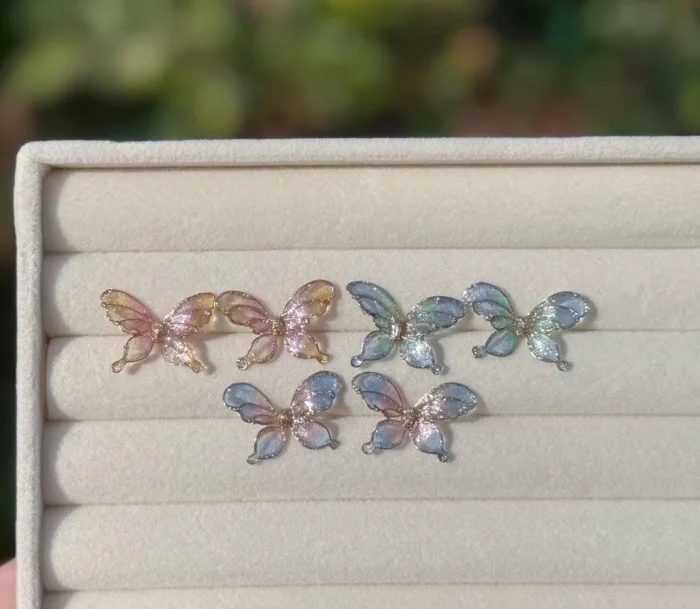Handmade Resin Butterfly Stud Earrings - Image 8