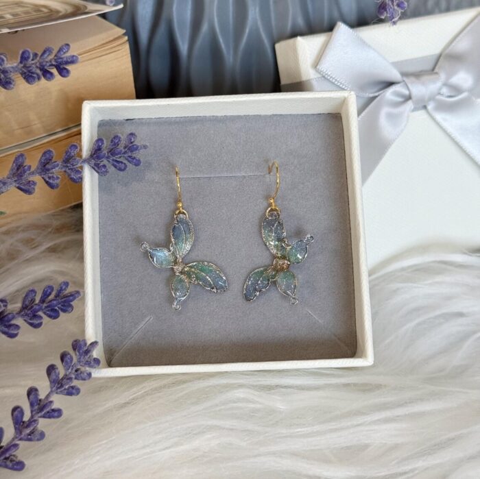 Handmade Resin Butterfly Dangle Earrings - Image 5