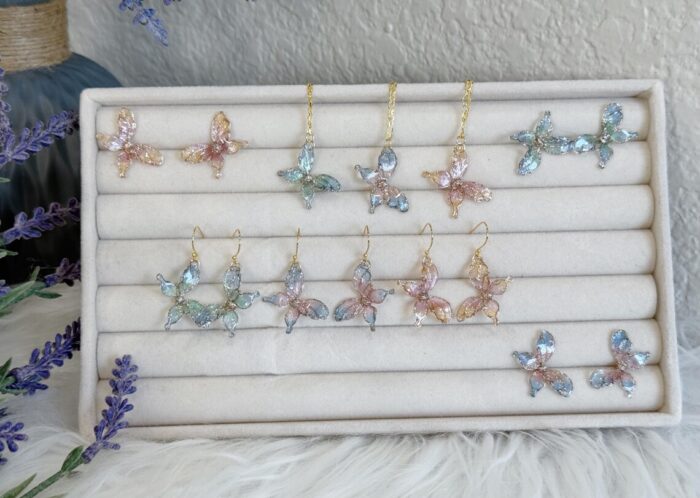 Handmade Resin Butterfly Dangle Earrings - Image 11