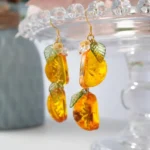 Handmade Resin Orange Slice Earrings: Sterling Silver Hooks