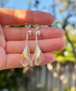 Handmade Resin Calla Lily Drop Earring - Image 7