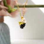 Handmade Resin Blackberry Necklace: Floral Jewelry Gift - Image 4