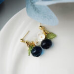 Handmade Resin Blueberry Bird Earrings: Nature Lover Gift - Image 6