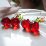 Handmade Resin Cherry Drop Earrings | Fruit | Summer | Red | Playful & Elegant | Lightweight Jewel | Gift For Her - Image 5