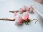 Handmade Resin Pink Jasmine Flower Earrings - Image 3