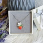 Handmade Resin One Strawberry Necklace: Floral Fruit Jewelry - Image 8