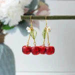 Handmade Resin Cherry Drop Earrings | Fruit | Summer | Red | Playful & Elegant | Lightweight Jewel | Gift For Her