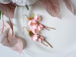 Handmade Resin Pink Jasmine Flower Earrings - Image 4