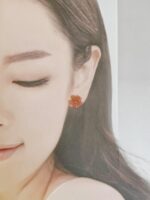 Handmade Resin Cherry Blossom Stud Earrings - Image 4