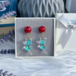 Holographic Resin Cat Drop Earrings: Sterling Silver Posts, Iridescent Charm - Image 9