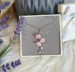 Handmade Lily of the Valley Resin Necklace– Triple Flower Design - Image 3