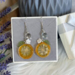 Handmade Resin Kumquat Slice Earrings: Sterling Silver Hooks - Image 6