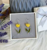 Handmade Resin Tulip Drop Earrings - Image 9