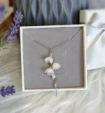 Handmade Lily of the Valley Resin Necklace– Triple Flower Design - Image 2