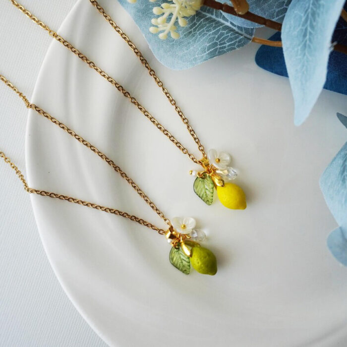 Handmade Czech Glass One Lemon Necklace - Image 6