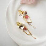 Baroque Cherry Blossom Strawberry Earrings: Resin, Sterling Silver Earring Hook - Image 2