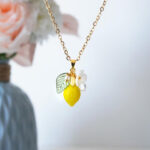 Handmade Czech Glass One Lemon Necklace