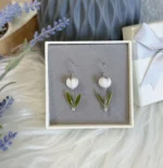 Handmade Resin Tulip Drop Earrings - Image 10