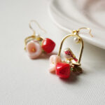 Resin Pearl Birdcage Bird & Berry Earrings: Sterling Silver Hook - Image 3
