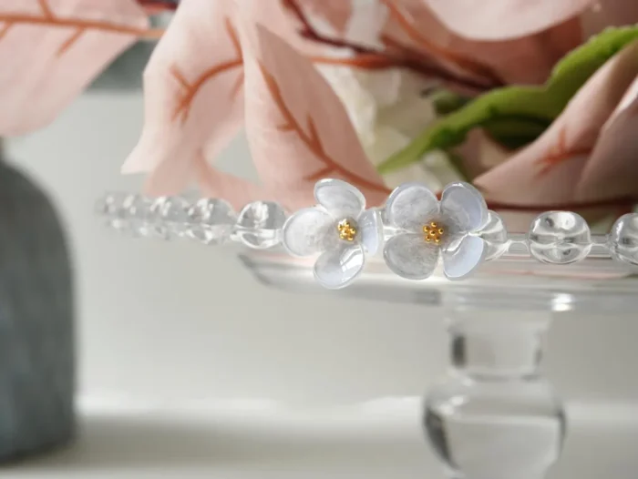 Handmade Dusty Blue Hydrangea Stud Earrings - Image 4