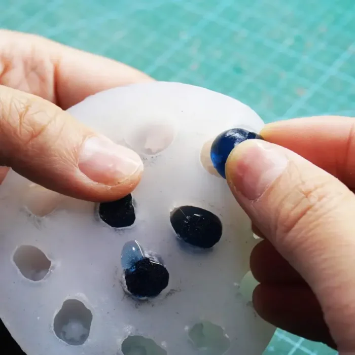 Handmade Resin Blueberry Drop Earrings with White Flower & Leaf | Cute Fruit Jewelry | Nature-Inspired Gift for Her - Image 9