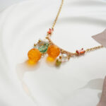 Handmade Czech Glass Orange Necklace - Image 3