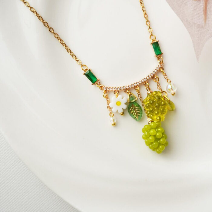 Handmade Resin Grape Necklace - Image 4
