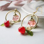 Handmade Resin Pudding & Berry Dangle Earrings: Sterling Silver Hooks - Image 4