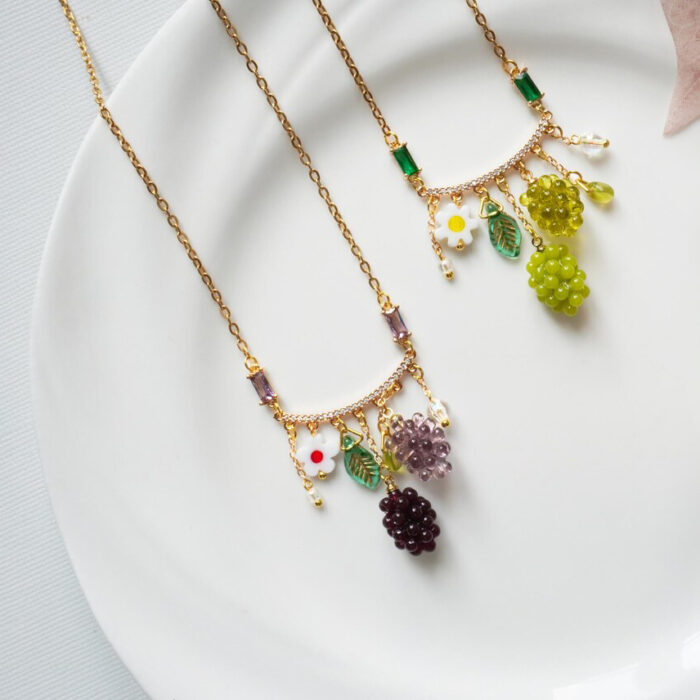 Handmade Resin Grape Necklace - Image 5