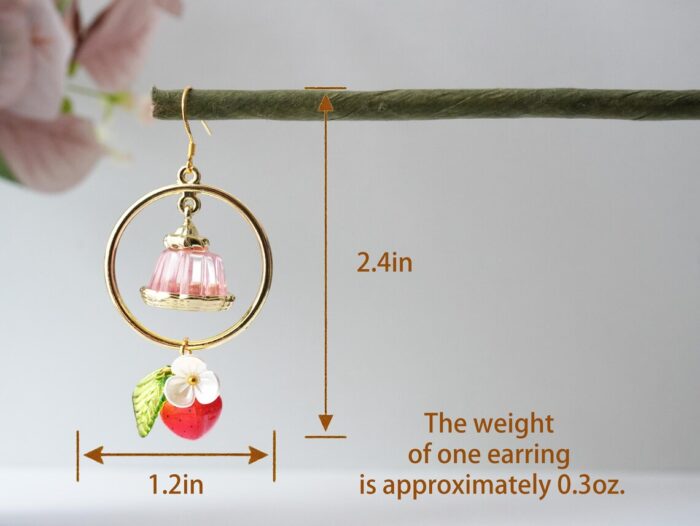 Handmade Resin Pudding & Berry Dangle Earrings: Sterling Silver Hooks - Image 10