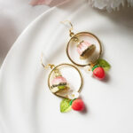 Handmade Resin Pudding & Berry Dangle Earrings: Sterling Silver Hooks - Image 5
