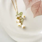 Handmade Resin Lily of the Valley Necklace: Nature-Inspired Floral Pendant - Image 2