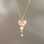 Handmade Resin Cherry Blossom Pearl Necklace