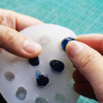 Handmade One Blueberry Drop Earrings | Resin & Czech Beads Fruit Jewelry - Image 9